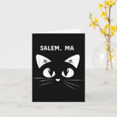 Salem Ma Zwarte Kat Halloween 2018 Kaart (Gele Bloem)