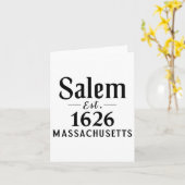 Salem Machusettes Est. 1626 Halloween Herfst Kaart (Gele Bloem)
