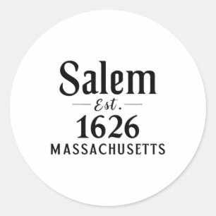 Salem Machusettes Est. 1626 Halloween Herfst Ronde Sticker