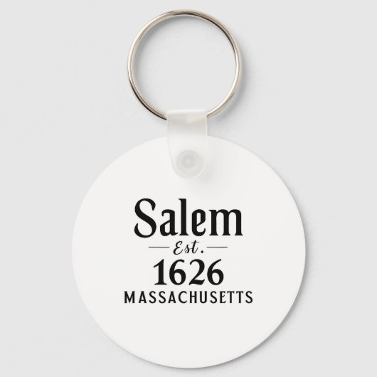 Salem Machusettes Est. 1626 Halloween Herfst Sleutelhanger (Voorkant)
