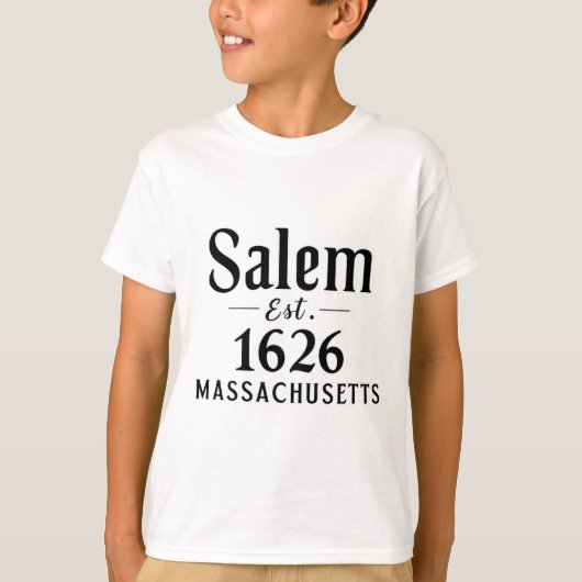 Salem Machusettes Est. 1626 Halloween Herfst T-shirt (Voorkant)