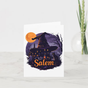  Salem Machusetts Halloween Skyline Citysca Kaart