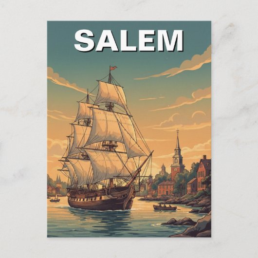 Salem Massachusetts Ansichtkaart Briefkaart (Voorkant)