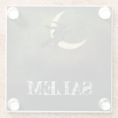 Salem Massachusetts heks over Moon Halloween Glazen Onderzetter (Achterkant)