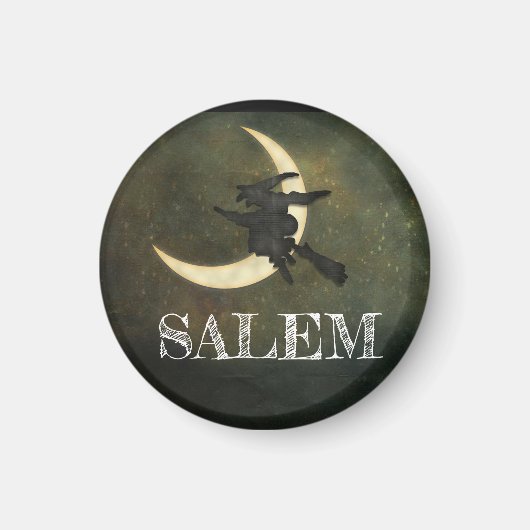 Salem Massachusetts heks over Moon Halloween Magneet (Voorkant)