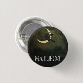 Salem Massachusetts heks over Moon Halloween Ronde Button 3,2 Cm (Voorkant /achterkant)