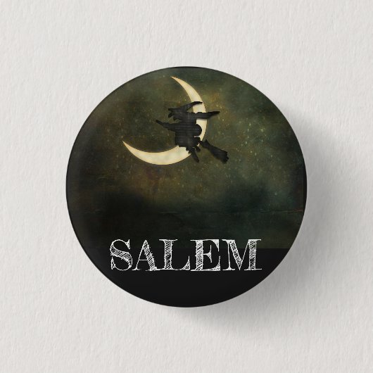 Salem Massachusetts heks over Moon Halloween Ronde Button 3,2 Cm (Voorkant)