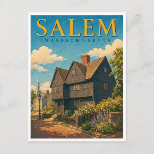 Salem Massachusetts Heksenhuis GeoSaga Briefkaart
