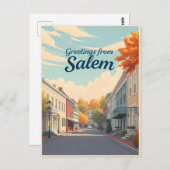 Salem Massachusetts  Historic Architecture Vintage Briefkaart (Voorkant / Achterkant)