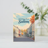 Salem Massachusetts Historische Architectuur Vint Briefkaart (Staand voorkant)