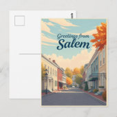 Salem Massachusetts Historische Architectuur Vint Briefkaart (Voorkant / Achterkant)