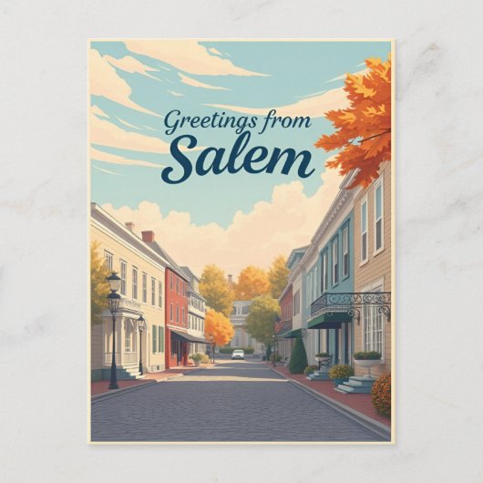 Salem Massachusetts Historische Architectuur Vint Briefkaart (Voorkant)