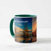 Salem Massachusetts met schip en Roger Conant Mok (Voorkant links)