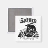 Salem Massachusetts Skull Grim Reaper Magneet (Voorkant / Achterkant)