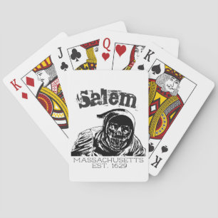 Salem Massachusetts Skull Grim Reaper Pokerkaarten