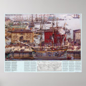 Salem Massachusetts Wharves Diagram Poster (Voorkant)