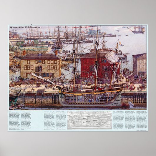 Salem Massachusetts Wharves Diagram Poster (Voorkant)
