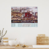 Salem Massachusetts Wharves Diagram Poster (Keuken)