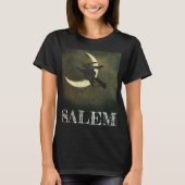 Salem Massachusetts Witch vliegt op bruint-shirt T-shirt (Voorkant)