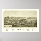Salem, NY Panoramic Map - 1889 Poster (Voorkant)