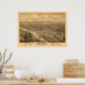 Salem, OF Panoramische Kaart - 1876 Poster (Keuken)