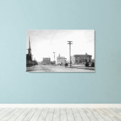 Salem, OR Town Uitzicht State Street Foto Canvas Afdruk (Insitu (Houten vloer))