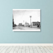 Salem, OR Town Uitzicht State Street Foto Canvas Afdruk (Insitu (Houten vloer))