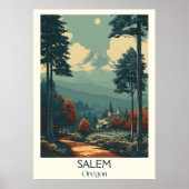 Salem Oregon  Capitol Forest Travel Art Poster (Voorkant)