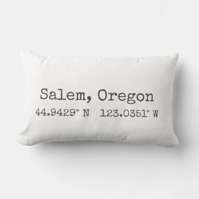 Salem, Oregon Coördinaten Lendenkussen Kussen (Voorkant)