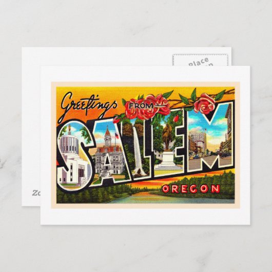 Salem Oregon of  groot Briefkaart (Voorkant / Achterkant)