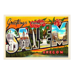 Salem Oregon of  groot Briefkaart Foto Afdruk