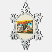 Salem Oregon of  groot Briefkaart Tin Sneeuwvlok Ornament (Rechts)