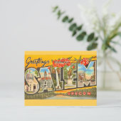 Salem Oregon Oude Groet Briefkaart (Staand voorkant)