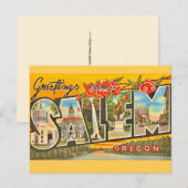 Salem Oregon Oude Groet Briefkaart (Voorkant / Achterkant)