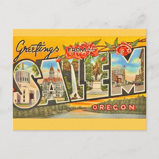 Salem Oregon Oude Groet Briefkaart (Voorkant)