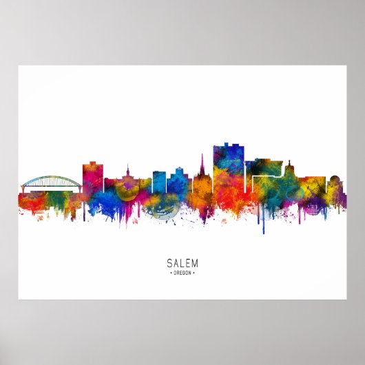 Salem Oregon Silhouette Poster (Voorkant)