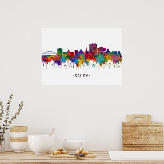 Salem Oregon Skyline Poster (Keuken)