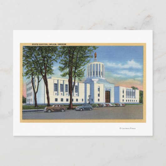 Salem, Oregon - Uitzicht voor het staatskapitolgeb Briefkaart (Voorkant)