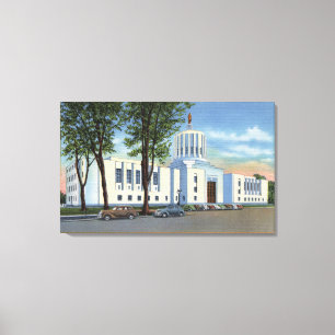 Salem, Oregon - Uitzicht voor het staatskapitolgeb Canvas Afdruk