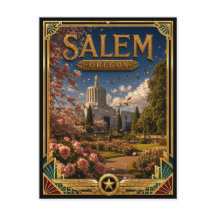 Salem Oregon Vintage Art Deco Gouden Tijdperk