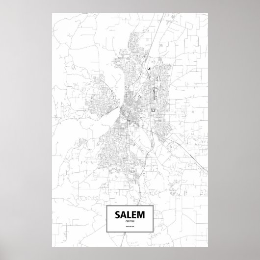 Salem, Oregon (zwart op wit) Poster (Voorkant)