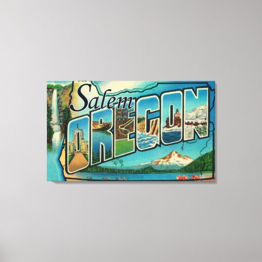 Salem, OregonLarge Letter ScenesSalem, OF Canvas Afdruk (Voorkant)