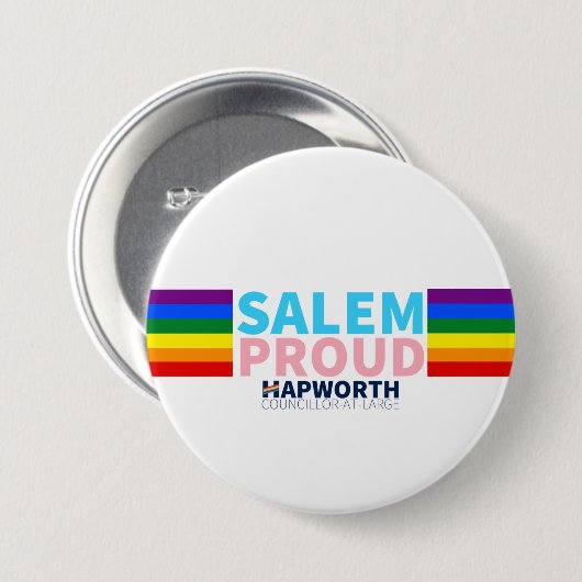 SALEM PROUD-BUTTON RONDE BUTTON 7,6 CM (Voorkant /achterkant)