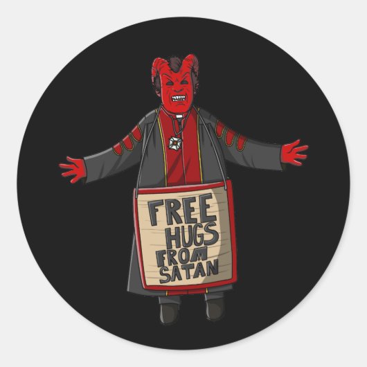Salem Satan Ronde Sticker (Voorkant)