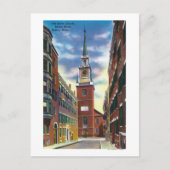 Salem Street Uitzicht van de Oude Noordelijke Kerk Briefkaart (Voorkant)