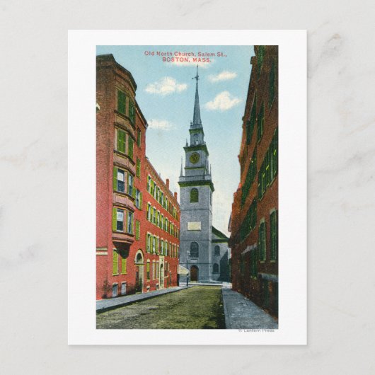 Salem Street Uitzicht van Old North Church Bldg #  Briefkaart (Voorkant)