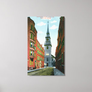 Salem Street Uitzicht van Old North Church Bldg #  Canvas Afdruk