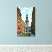 Salem Street Uitzicht van Old North Church Bldg #  Canvas Afdruk (Insitu (Houten vloer))