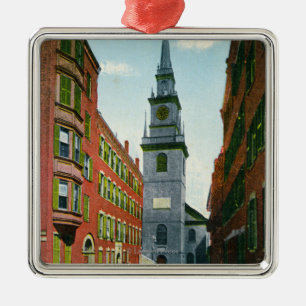 Salem Street Uitzicht van Old North Church Bldg #  Metalen Ornament