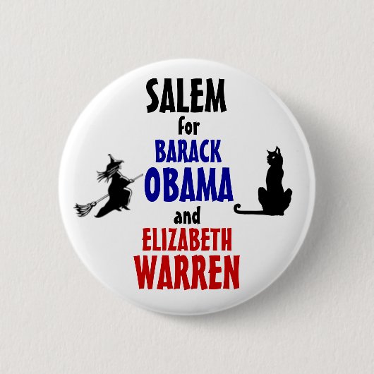 Salem voor Obama en Warren 2012 Ronde Button 5,7 Cm (Voorkant)